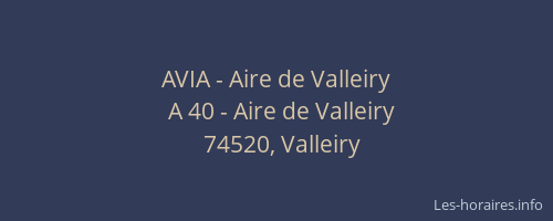 AVIA - Aire de Valleiry