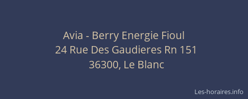Avia - Berry Energie Fioul