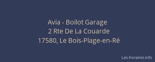 Avia - Boilot Garage