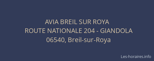AVIA BREIL SUR ROYA