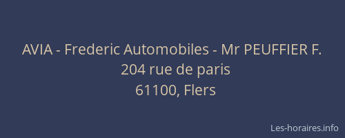 AVIA - Frederic Automobiles - Mr PEUFFIER F.