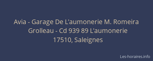 Avia - Garage De L'aumonerie M. Romeira