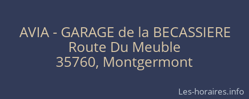 AVIA - GARAGE de la BECASSIERE