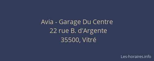 Avia - Garage Du Centre