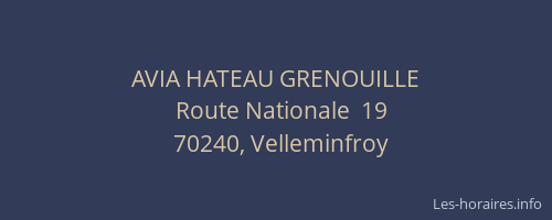 AVIA HATEAU GRENOUILLE