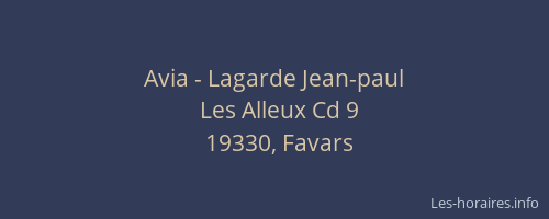 Avia - Lagarde Jean-paul