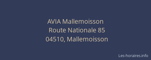 AVIA Mallemoisson