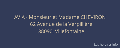 AVIA - Monsieur et Madame CHEVIRON