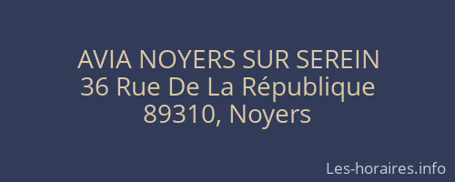 AVIA NOYERS SUR SEREIN