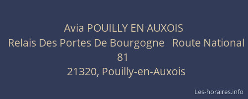 Avia POUILLY EN AUXOIS