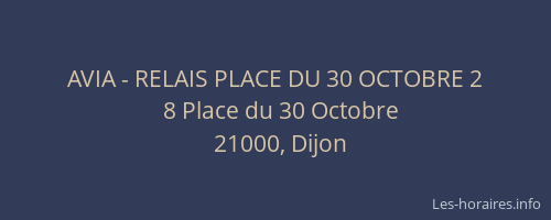 AVIA - RELAIS PLACE DU 30 OCTOBRE 2