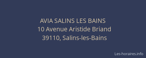 AVIA SALINS LES BAINS
