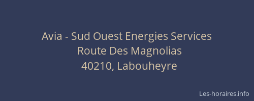 Avia - Sud Ouest Energies Services