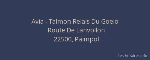 Avia - Talmon Relais Du Goelo