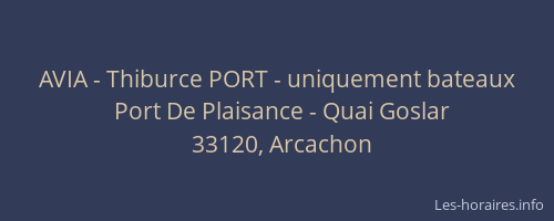 AVIA - Thiburce PORT - uniquement bateaux