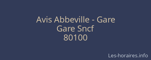 Avis Abbeville - Gare