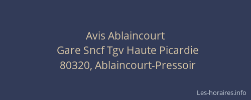 Avis Ablaincourt
