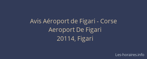 Avis Aéroport de Figari - Corse