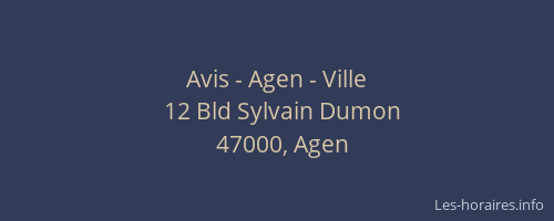 Avis - Agen - Ville