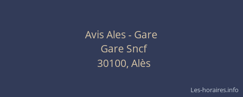 Avis Ales - Gare