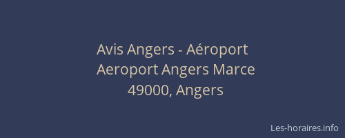 Avis Angers - Aéroport