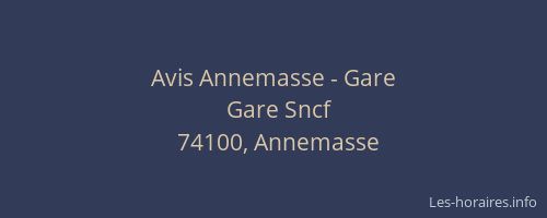 Avis Annemasse - Gare