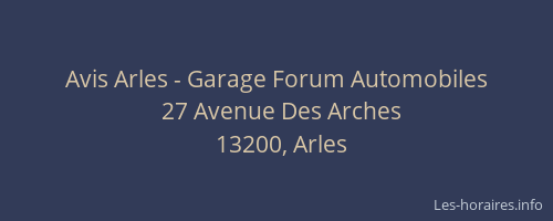 Avis Arles - Garage Forum Automobiles