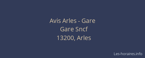 Avis Arles - Gare