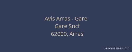 Avis Arras - Gare