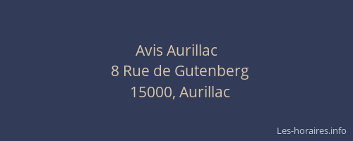 Avis Aurillac