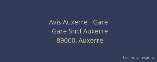 Avis Auxerre - Gare