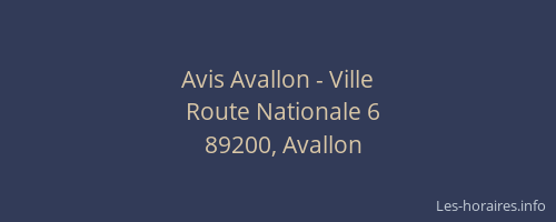 Avis Avallon - Ville