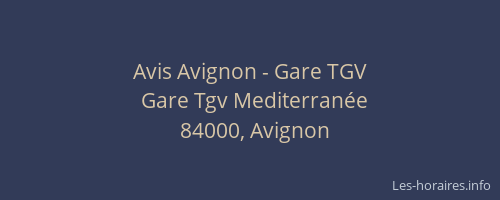Avis Avignon - Gare TGV