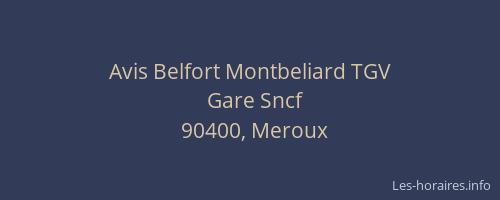 Avis Belfort Montbeliard TGV