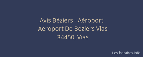 Avis Béziers - Aéroport