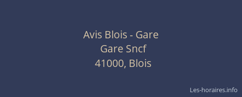 Avis Blois - Gare