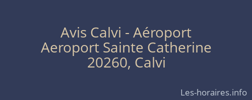 Avis Calvi - Aéroport