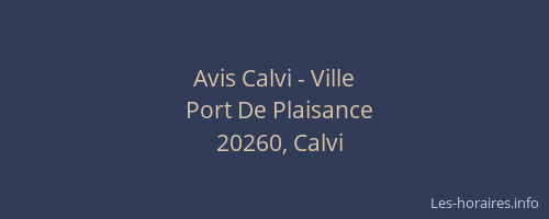 Avis Calvi - Ville