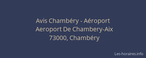 Avis Chambéry - Aéroport