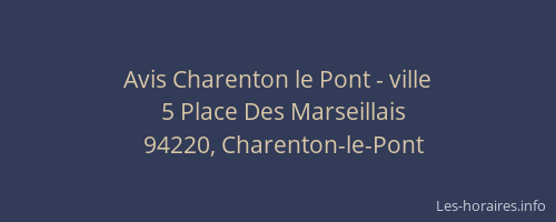 Avis Charenton le Pont - ville