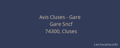 Avis Cluses - Gare