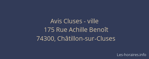 Avis Cluses - ville