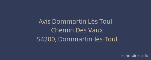 Avis Dommartin L&egrave;s Toul