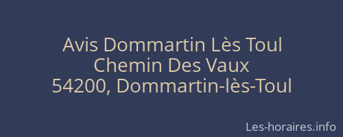 Avis Dommartin Lès Toul