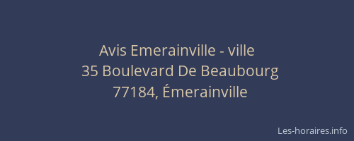 Avis Emerainville - ville