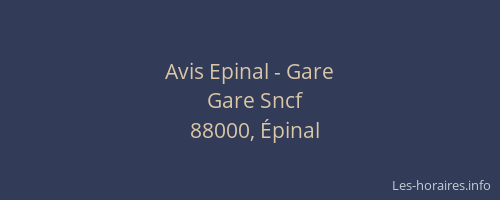 Avis Epinal - Gare