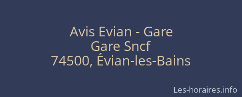 Avis Evian - Gare