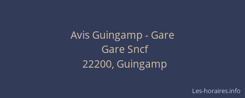 Avis Guingamp - Gare