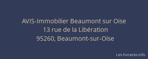 AVIS-Immobilier Beaumont sur Oise