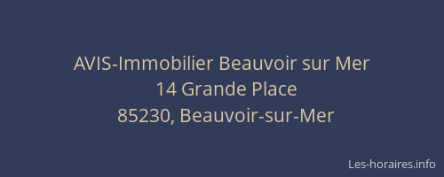 AVIS-Immobilier Beauvoir sur Mer